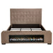 Senna Upholstered Eastern King Audio Fireplace Bed Brown - Walo Furniture