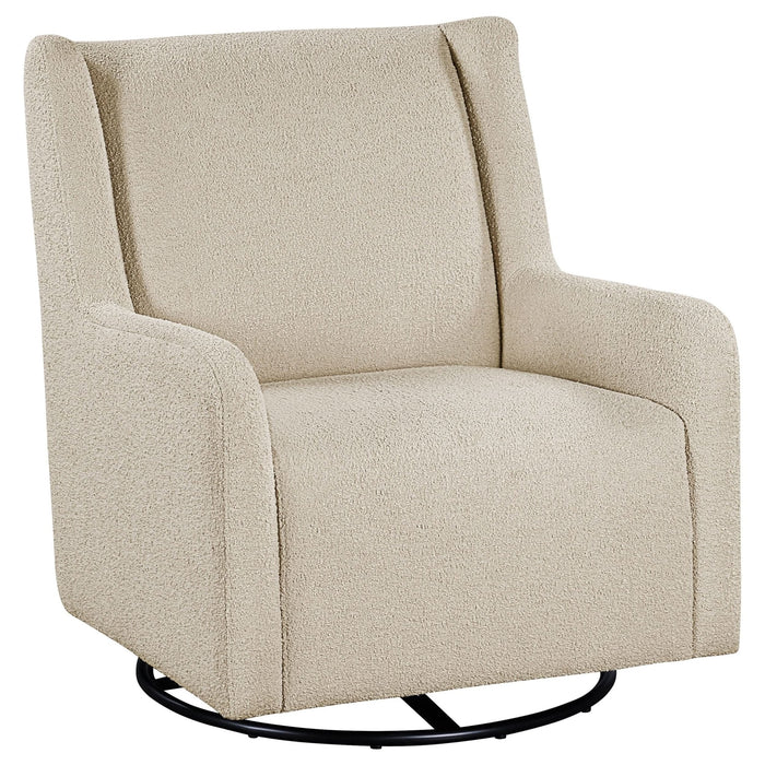 Serra Boucle Upholstered Swivel Glider Recliner Sandy Beige - Walo Furniture