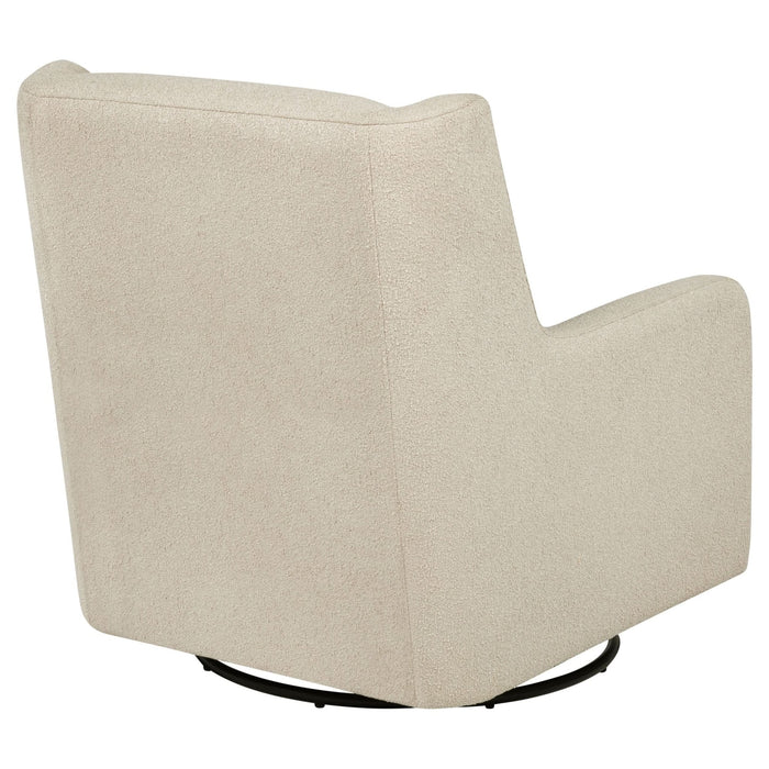 Serra Boucle Upholstered Swivel Glider Recliner Sandy Beige - Walo Furniture