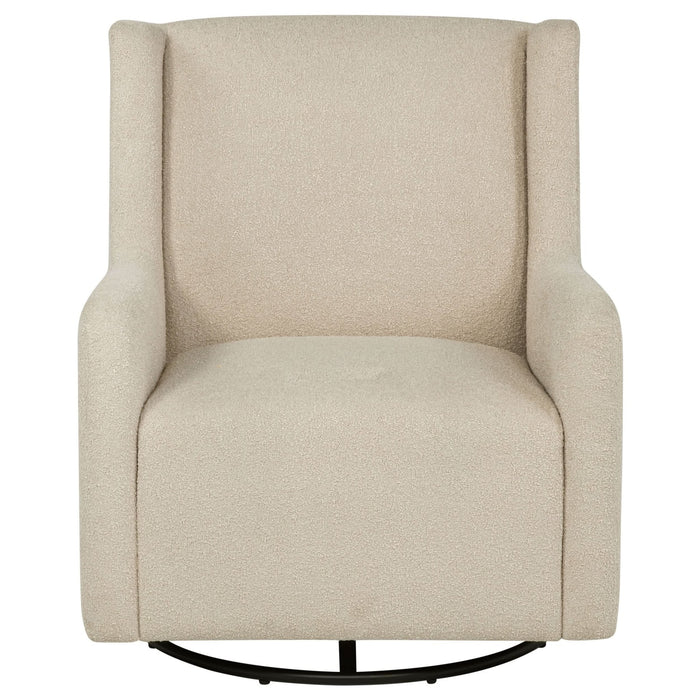 Serra Boucle Upholstered Swivel Glider Recliner Sandy Beige - Walo Furniture