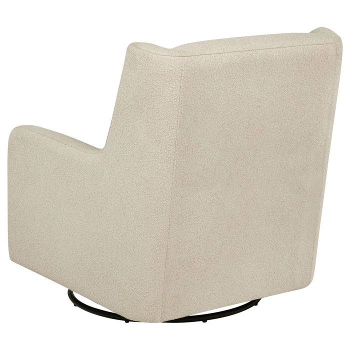 Serra Boucle Upholstered Swivel Glider Recliner Sandy Beige - Walo Furniture