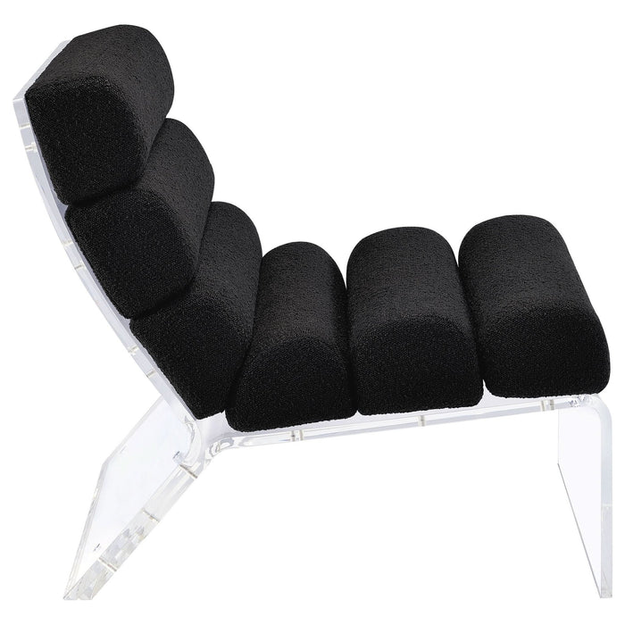 Serreta Boucle Upholstered Armless Acrylic Chair Black - Walo Furniture