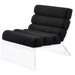 Serreta Boucle Upholstered Armless Acrylic Chair Black - Walo Furniture