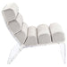 Serreta Boucle Upholstered Armless Acrylic Chair Ivory - Walo Furniture