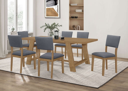 Sharon 7 - piece Rectangular Dining Table Set Brown - Walo Furniture