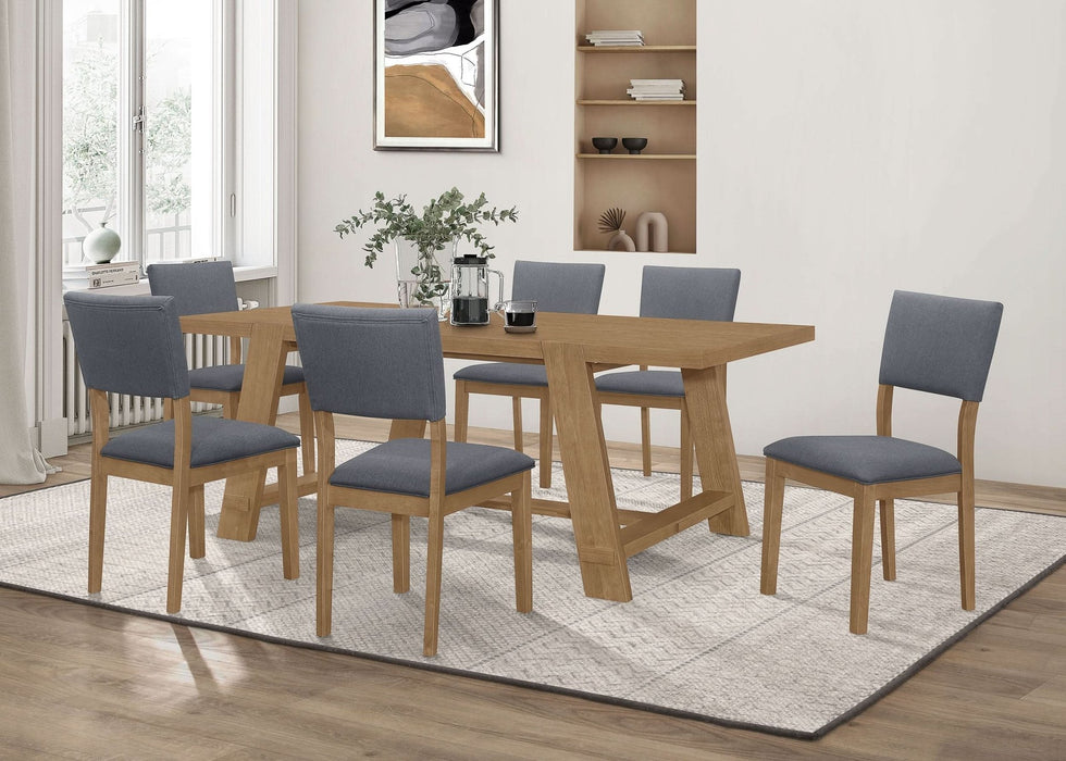 Sharon 7 - piece Rectangular Dining Table Set Brown - Walo Furniture