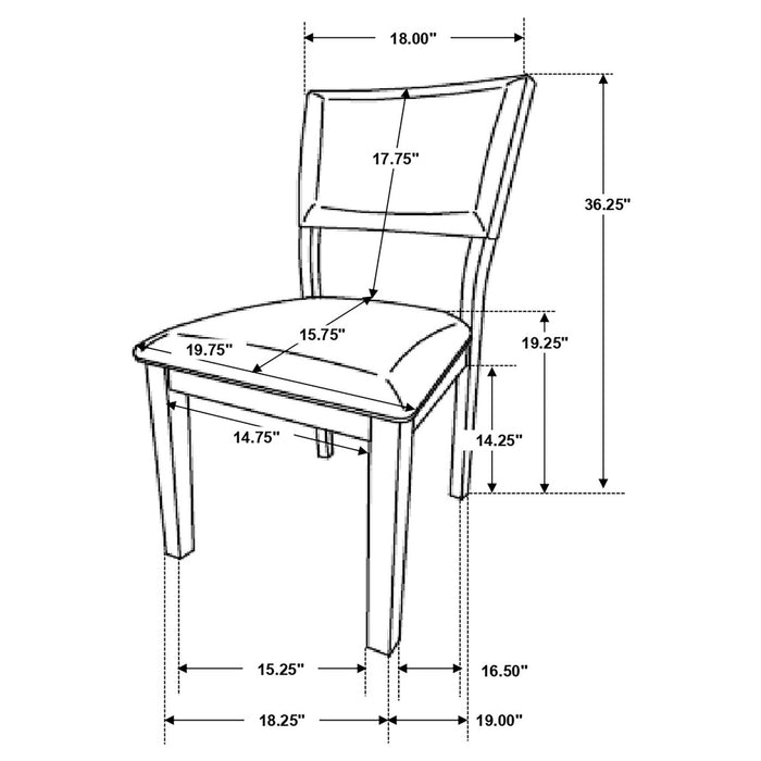 Sharon Fabric Upholstered Dining Side Chair Brown (Set of 2) - Walo Furniture