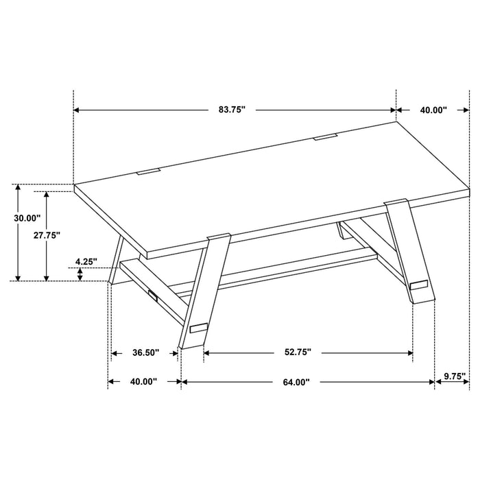 Sharon Rectangular 84 - inch Wood Trestle Dining Table Brown - Walo Furniture