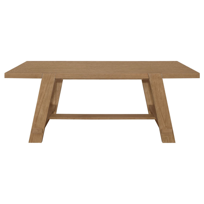 Sharon Rectangular 84 - inch Wood Trestle Dining Table Brown - Walo Furniture