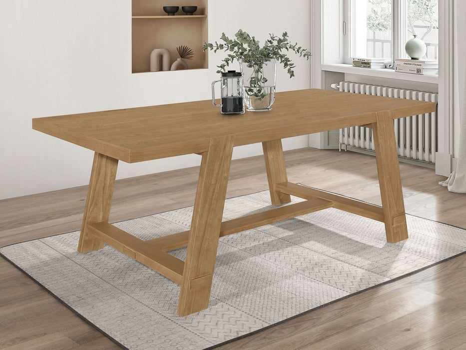 Sharon Rectangular 84 - inch Wood Trestle Dining Table Brown - Walo Furniture