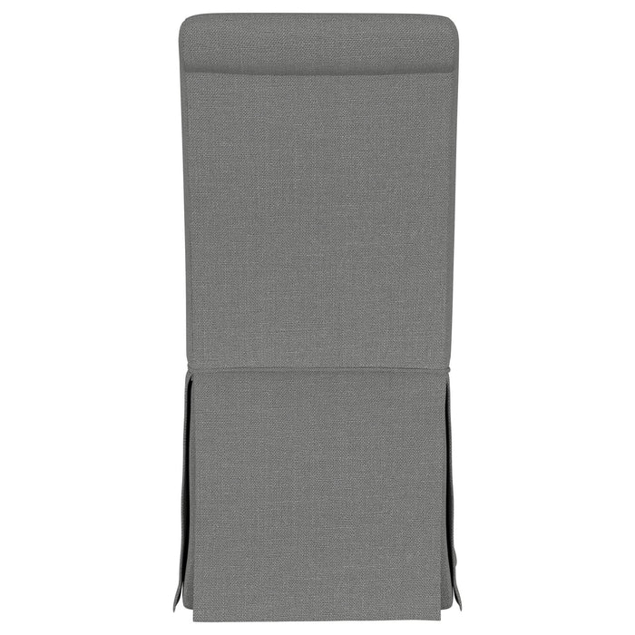 Shawna Upholstered Skirted Side Chair Light Grey (Set of 2) - Walo Furniture