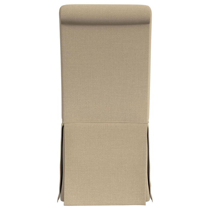 Shawna Upholstered Skirted Side Chair Light Khaki (Set of 2) - Walo Furniture