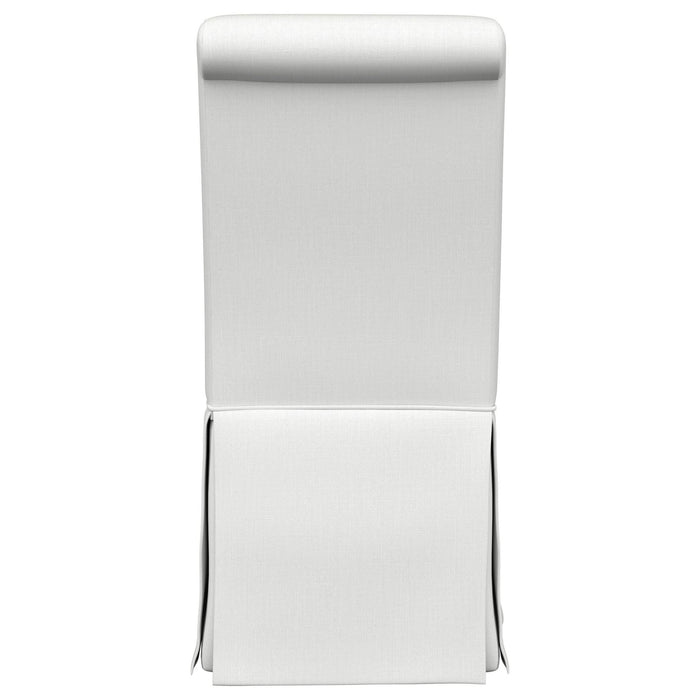 Shawna Upholstered Skirted Side Chair White (Set of 2) - Walo Furniture