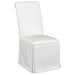 Shawna Upholstered Skirted Side Chair White (Set of 2) - Walo Furniture