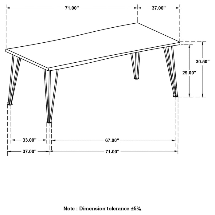 Sherman 71 - inch Live Edge Dining Table Natural Acacia - Walo Furniture