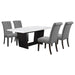 Sherry 5 - piece Rectangular Marble Top Dining Table Set Grey - Walo Furniture