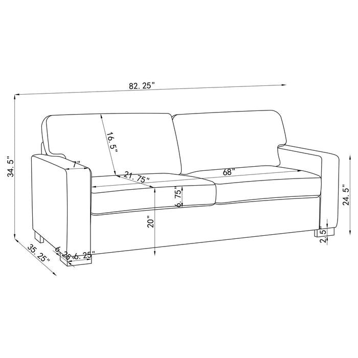 Simpson Upholstered Sofa Sleeper with Queen Mattress Grey - Walo Furniture