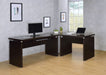 Skylar 83 - inch L - Shaped Office Computer Desk Cappuccino - Walo Furniture