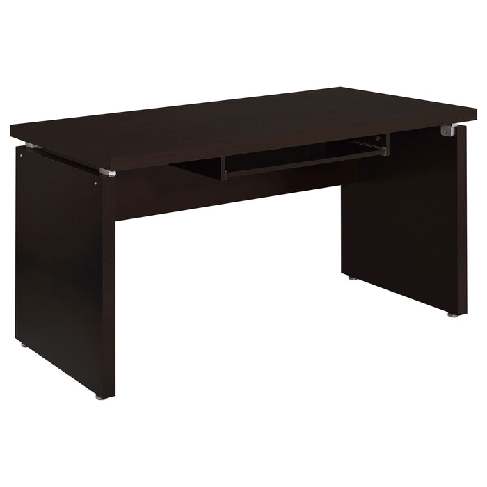 Skylar L - Shape Desk with Mobile File Cabinet Cappuccino - Walo Furniture