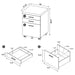 Skylar L - Shape Desk with Mobile File Cabinet Cappuccino - Walo Furniture