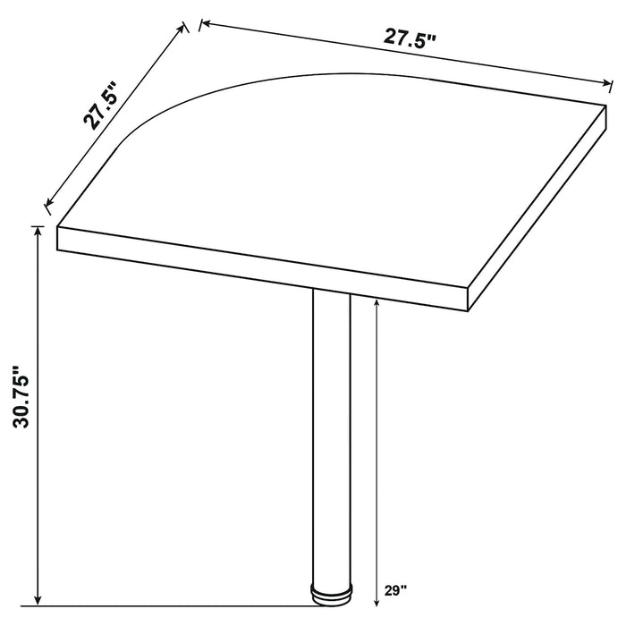 Skylar L - Shape Desk with Mobile File Cabinet Cappuccino - Walo Furniture