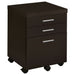 Skylar L - Shape Desk with Mobile File Cabinet Cappuccino - Walo Furniture