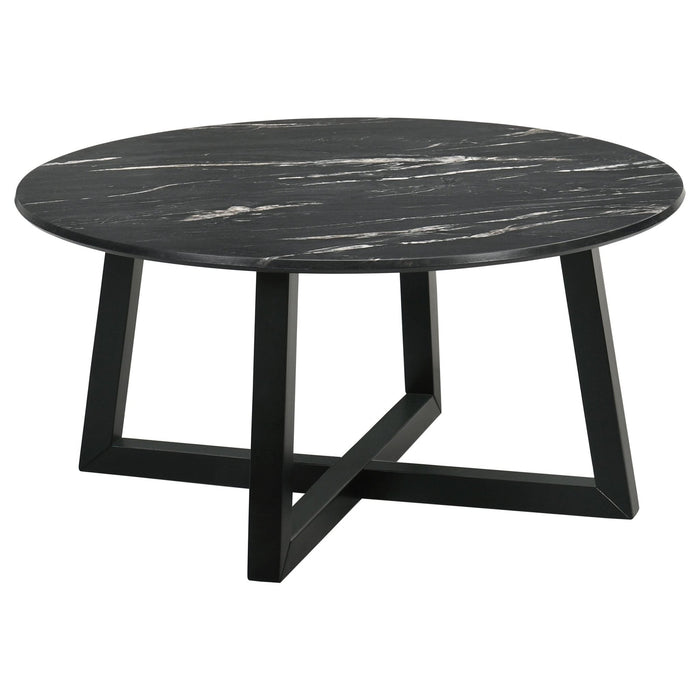 Skylark Round Marble - like SmartTop Coffee Table Black - Walo Furniture