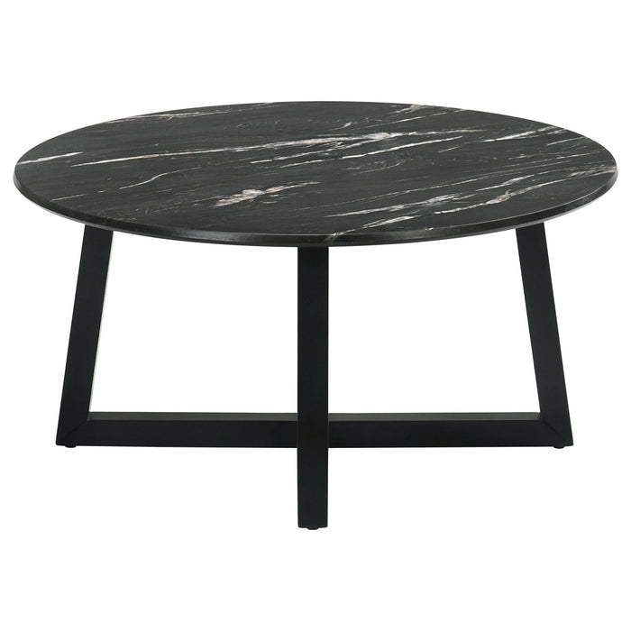 Skylark Round Marble - like SmartTop Coffee Table Black - Walo Furniture