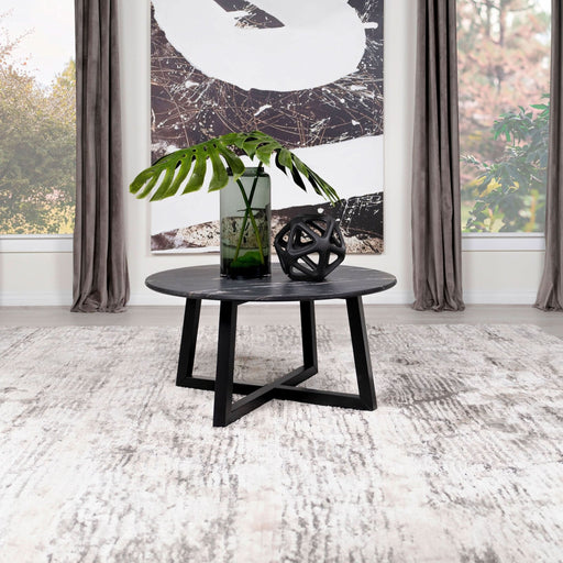 Skylark Round Marble - like SmartTop Coffee Table Black - Walo Furniture