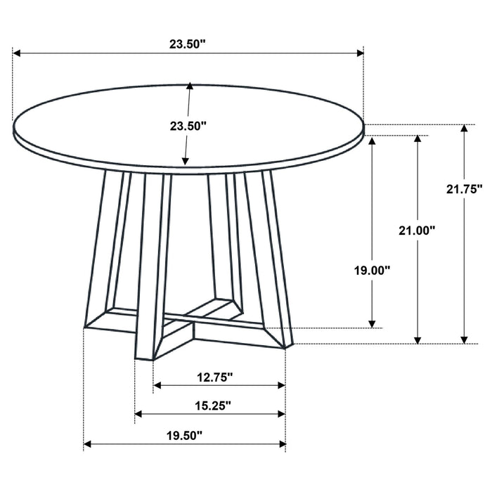 Skylark Round Marble - like SmartTop Side End Table Black - Walo Furniture