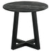 Skylark Round Marble - like SmartTop Side End Table Black - Walo Furniture