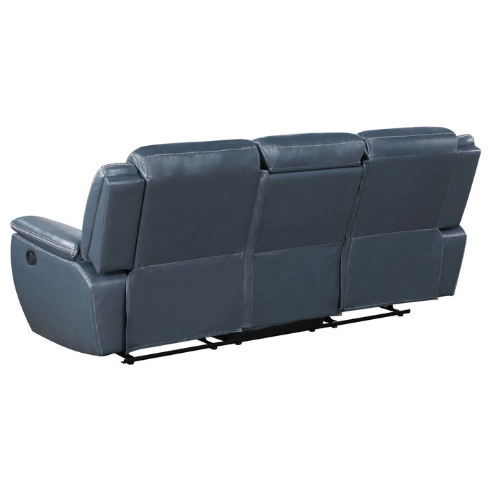 Sloane 2 - piece Upholstered Reclining Sofa Set Blue - Walo Furniture