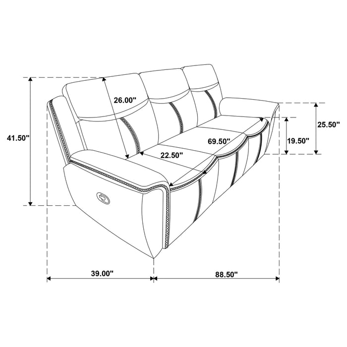 Sloane 2 - piece Upholstered Reclining Sofa Set Blue - Walo Furniture