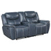 Sloane 2 - piece Upholstered Reclining Sofa Set Blue - Walo Furniture