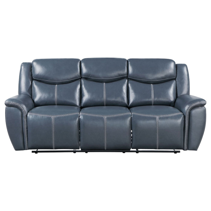 Sloane 2 - piece Upholstered Reclining Sofa Set Blue - Walo Furniture