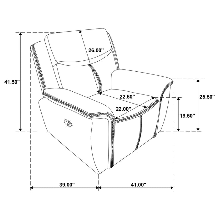 Sloane Upholstered Padded Arm Recliner Chair Blue - Walo Furniture