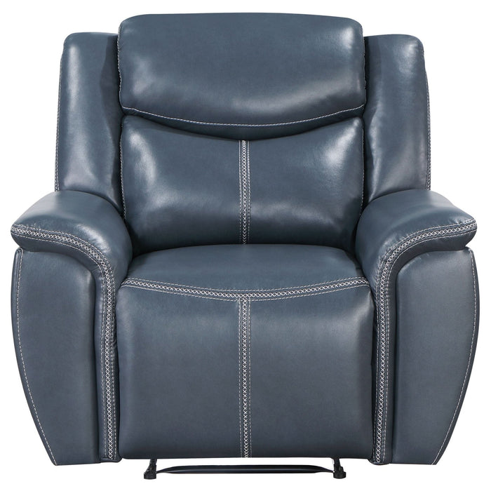 Sloane Upholstered Padded Arm Recliner Chair Blue - Walo Furniture