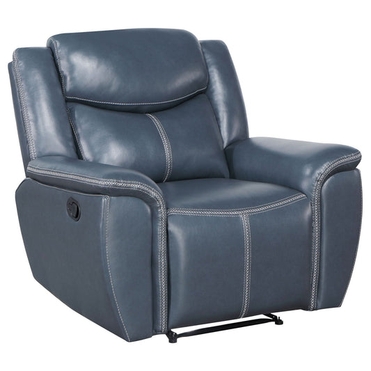 Sloane Upholstered Padded Arm Recliner Chair Blue - Walo Furniture