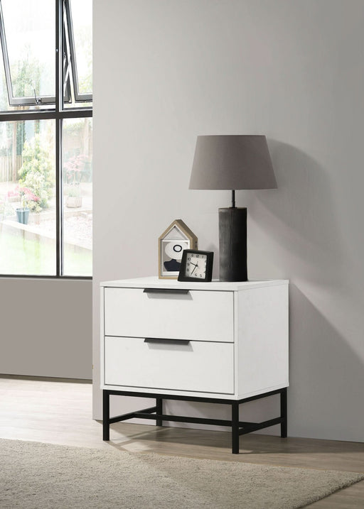 Sonora 2 - drawer Nightstand Bedside Table White - Walo Furniture