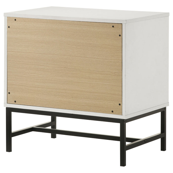 Sonora 2 - drawer Nightstand Bedside Table White - Walo Furniture