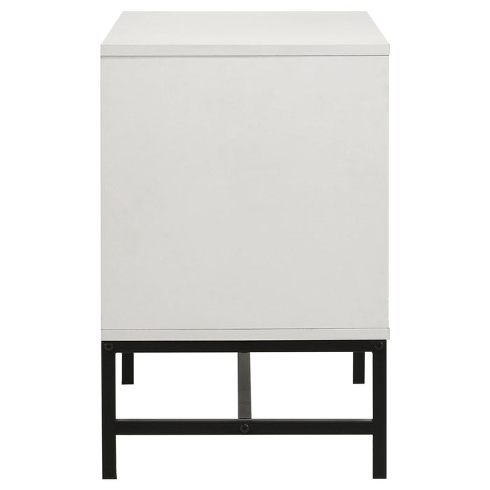 Sonora 2 - drawer Nightstand Bedside Table White - Walo Furniture