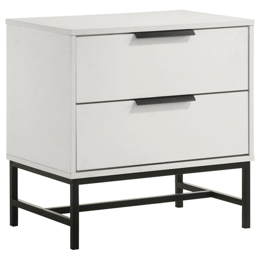 Sonora 2 - drawer Nightstand Bedside Table White - Walo Furniture