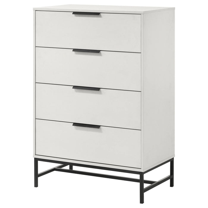 Sonora 4 - drawer Bedroom Chest White - Walo Furniture