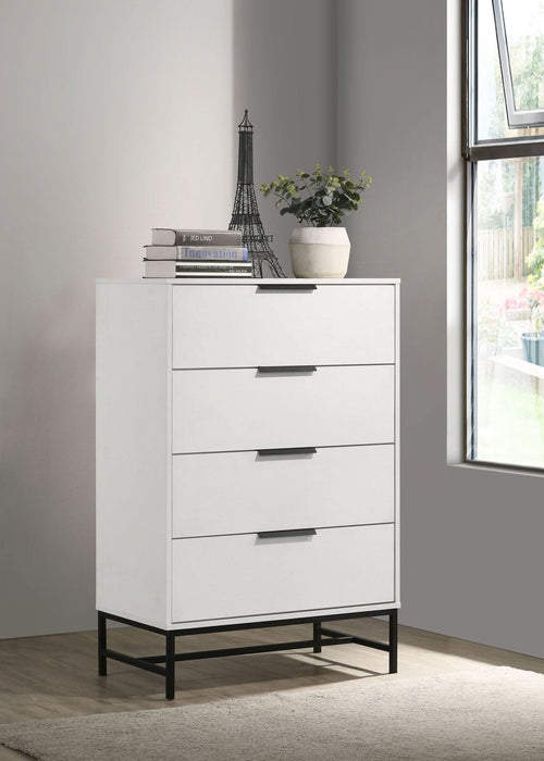 Sonora 4 - drawer Bedroom Chest White - Walo Furniture