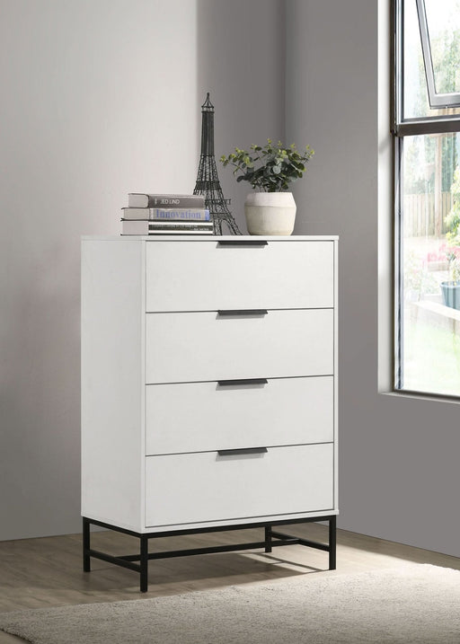 Sonora 4 - drawer Bedroom Chest White - Walo Furniture