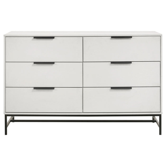 Sonora 6 - drawer Bedroom Dresser White - Walo Furniture