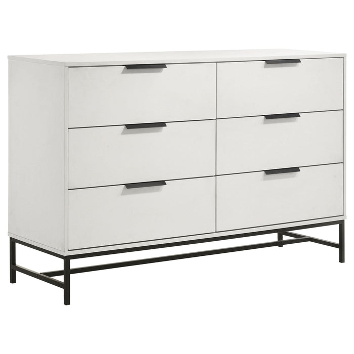 Sonora 6 - drawer Bedroom Dresser White - Walo Furniture