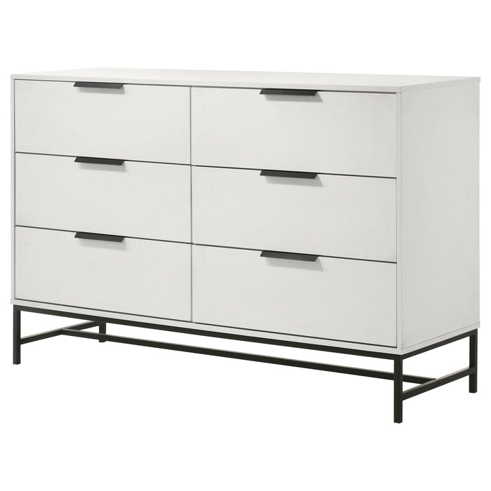 Sonora 6 - drawer Bedroom Dresser White - Walo Furniture