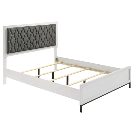 Sonora Queen Upholstered Panel Bed White - Walo Furniture