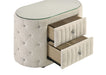 Sonya 2 - drawer Upholstered Nightstand Bedside Table Ivory - Walo Furniture